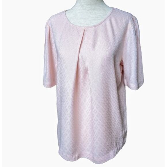 Metaphor Geometric Diamond Pattern Pink Blouse S - Picture 2 of 9